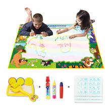 Tapete mágico de desenho à base d'água, 80x65cm, conjunto de canetas para colorir para crianças, brinquedos montessori, presentes educacionais para crianças 2024 - compre barato
