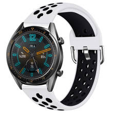 Pulseira de relógio de silicone, 46mm, para huawei watch gt 2, gt 2e, honor magic/galaxy watch, correia de silicone para substituição 2024 - compre barato