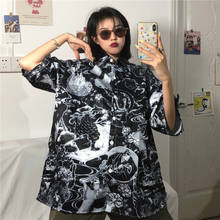 2020 Spring Summer New Vintage Blouses Harajuku Ulzzang Short Sleeve Turn-Down Collar Shirts BF Style Streetwear Blusas Mujer 2024 - buy cheap