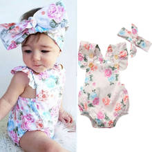 0-24 Months Baby Girls Rompers Set Pink Floral Baby Playsuit Summer One Piece Jumpsuits For Newborn Girls Summer Sunsuit 2024 - buy cheap