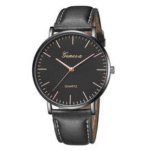 Geneva-reloj de cuarzo para hombre, cronógrafo informal con correa de cuero marrón, ultrafino, Masculino 2024 - compra barato