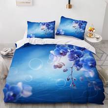 Juego de cama 3D personalizado, edredón individual, funda de almohada, flores, Phalaenopsis, tamaño King, 3 uds. 2024 - compra barato