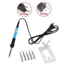 60W Adjustable Temperature Electric Soldering Iron Handle Heat Pencil Tool With Iron Tips Stand For Welding Solder Rework Repair 2024 - купить недорого