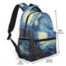 Mochila de viaje de Van Gogh para mujer y niño, morral Escolar con diseño de cielo estrellado, Mochila Escolar para estudiantes y niños 2024 - compra barato