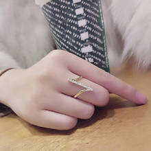 Anillos geométricos de moda para mujer, anillo de dedo chapado en oro/plata, anillo minimalista de cristal, joyería de fiesta, regalos, anelli, 2020 2024 - compra barato