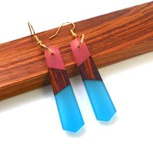 Earrings with retro features, wood resin with classic gifts, women's birthday jewelry 2024 - buy cheap