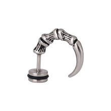 1Pcs Piercing Jewelry Punk Rock Hawk Claw Horns Stainless Steel Stud Earring For Men And Women Wing stud earrings Skulls 2024 - buy cheap