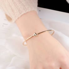 Simple Style Gold Color Love Heart Bracelets & Bangles Shellhard Vintage Charms Golden Sweet Heart Bracelet Female Jewelry 2024 - buy cheap