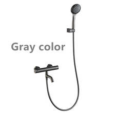 gray colorThermostatic Faucet  Finish Bathroom Shower Faucet Bath Faucet Mixer Tap With Hand Shower Head Set Wall Mounted B999 2024 - buy cheap