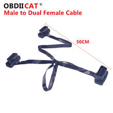 Cable ODB OBD2 de 16 Pines, 1 macho a 16 Pines, 2 hembra, conector OBD II, Cable de diagnóstico de extensión OBD2 1-2 con la mejor calidad 2024 - compra barato