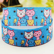 22mm 25mm 38mm 75mm Cat Cartoon printed Grosgrain Ribbon party decoration 10 Yards X-03287 2024 - buy cheap