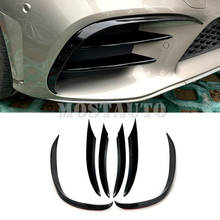 Parachoques delantero para Mercedes Benz Clase C, cubierta embellecedora de ventilación de aire, estilo de fibra de carbono, color negro, 6 piezas, W205, S205, 2019-2021 2024 - compra barato