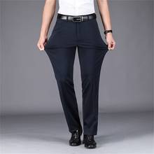 Calça reta masculina de cintura alta, peça social para homens de primavera e outono, 2020, frete grátis 2024 - compre barato