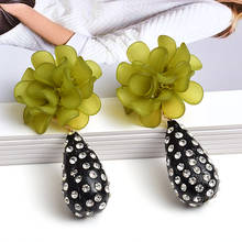 New Statement Handmade Flower Earrings High-quality Crystal Long Drop Earrings Fashion  Jewelry Accessories For Women Wholesale 2024 - buy cheap