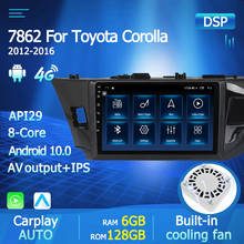 Radio Multimedia con GPS para coche, Radio con reproductor de Audio y vídeo, Android 10, 2DIN, estéreo para coche Toyota Corolla 2012 2013 2016 2024 - compra barato