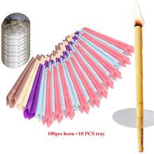12-20-50- 100 pieces of aromatherapy ear candle quiet bergamot horn with plug ear maintenance Matching tray 2024 - buy cheap