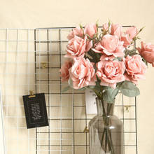 Искусственные розы Букет шелка как настоящие Искусственные Свадебные цветы украшения дома садовый Декор подарок на день Святого Валентина 2024 - купить недорого