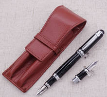 Duke D2-conjunto de lápices de cuero de pluma media, 1 unidad, caligrafía, Fude, plumín curvo, bolsa intercambiable, regalo 2024 - compra barato