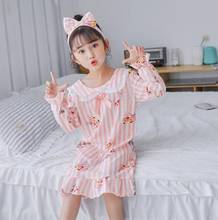 Camisola infantil de algodão para meninas, camisola de desenho animado para crianças, roupa de dormir de princesa 2024 - compre barato
