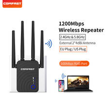 Comfast-roteador extensor sem fio de 1200mbps, repetidor de wi-fi 5ghz, extensor de alcance de 5ghz, amplificador de antena 4 x 2dbi 2024 - compre barato