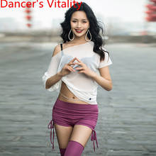 Spring Summer New Belly Dance Practice Clothes Garments Sexy Mesh Perspective Top Shorts Socks Indian Oriental Dancing Sets 2024 - buy cheap