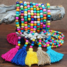 LosoDo Новое Стильное ожерелье в богемном Ретро этническом стиле длинная хлопковая кисточка разноцветные аксессуары для дам 2024 - купить недорого