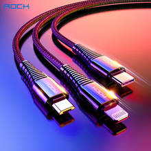 ROCK-Cable Micro USB 3 en 1 para teléfono móvil, Conector Micro USB tipo C para iPhone 8, 7SE, 6, 5, Android, Samsung Mi 2024 - compra barato