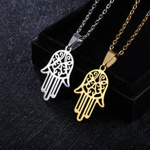 Arabic Soy Luna Hamsa Hand Pendant Necklace for Women/Men Amulet Stainless Steel Hand of Fatima Choker Arab Jewelry Gift 2024 - buy cheap