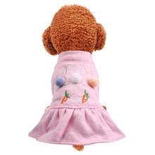 2020 New Winter Pet Dog Cat Clothes Dress Cotton Fur Ball Rabbit Skirt Princess Warm Tutu Clothing For Small Dogs Pet Apparel 2024 - buy cheap