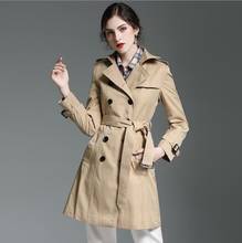 Autumn ladies trench coat women long sleeves coats womens casaco feminino double breasted overcoat woman clothes khaki red 2024 - buy cheap