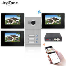 JeaTone WiFi Tuya Video Door Phone Video Intercom for 3 Apartments, Support  IOS/Android Mobile Remote Unlock Motion Detection 2024 - buy cheap