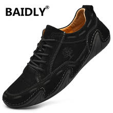 Genuine Leather Men Casual Shoes Luxury Brand Mens Loafers Moccasins Breathable Light Soft Black Driving Shoes Plus Size 38-48 2024 - buy cheap