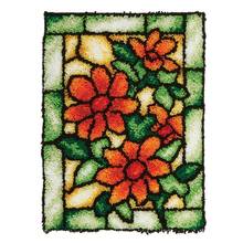 DIY Flowers Latch Hook Rug Kits for Adults - Beginners with Preprinted Canvas Pattern Including Wooden Bent Latch Hook Tool 2024 - buy cheap