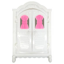 NK 1 Pcs Doll Fashion Accessories  Plastic White Wardrobe Mini  Closet For Barbie Doll  Dollhouse Living Room Dollhouse Toy 2X 2024 - buy cheap