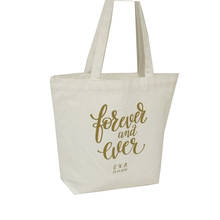 High Quality 300/lot Custom Size Reusable Natural Cotton Canvas Tote Shopping Bag Organic Cotton Bag with Gold Logo Printed 2024 - buy cheap