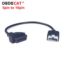 New OBD Adapter For Ho--nda 5Pin OBD1 to OBD2 16Pin Female Diagnostic Connector For Hon--da 5 Pin OBD II Extension Cable 2024 - compre barato