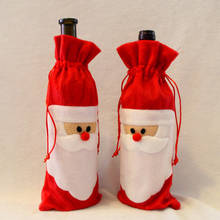 1 шт. крышка для бутылки с красным вином сумки рождественские украшения для обеденного стола домашние Декорации для вечеринок Санта-Клаус рождественские украшения оптом подарок 2024 - купить недорого