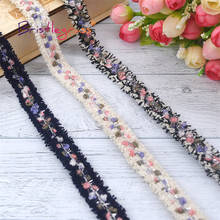 BRISTLEGRASS 1 Yard 5/8" 15mm Glitter Floral Tweed Yarn Braided Crochet Lace Trim Macrame Ribbon Headband Dress DIY Sewing Craft 2024 - buy cheap