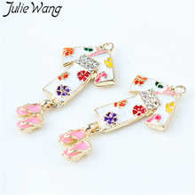 Julie Wang-dijes de kimono esmaltado, accesorio de fabricación de joyas, aleación de ropa japonesa, colgante de tono dorado, collar, pulsera, 5 uds. 2024 - compra barato