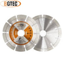 BGTEC  2pcs 5'' Diamond Segmented Saw Blades 125mm Cutting Disc for Hard Material Stone Ceramic Tile 2024 - buy cheap