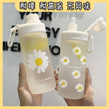 New 500m Cute Daisy Plastic Water Bottles with Straw Portable Clear Frosted BPA Free Water Bottle for Kids Students Drinking Cup 2024 - buy cheap