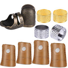 LMDZ-dedal y Kits de dedos de Metal, 10 Uds., 3 colores, dedal de cobre para con Protector de dedos de cuero para coser 2024 - compra barato