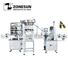 ZONESUN Automatic Production Line 4 Heads Liquid E-juice Eye Drop Perfume Filling And Capping Machine With Cap Feeder 2024 - buy cheap