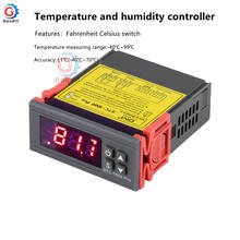 Termostato digital, controlador de temperatura e umidade fahrenheit, 110v-220v, controle por celular 2024 - compre barato