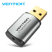 Vention-tarjeta de sonido externa USB, interfaz de Audio, adaptador de tarjeta de sonido de 3,5mm para ordenador portátil, PS4, auriculares 2024 - compra barato