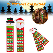Calendario de Adviento de Papá Noel para niños, decoración colgante con bolsillos, muñeco de nieve, festiva, regalo 2024 - compra barato