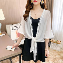 Women White Thin Shirt Sunproof Loose Shawl Kimono Cardigan Boho Chiffon Tops Beach Holiday Blouse Plus Size Beach Vacation 2024 - buy cheap