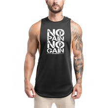 No Pain No Gain Gym Workout Sleeveless T Shirt Running Vest Men Bodybuilding Fitness Mens Sports Tanktop Muscle Men Tank Tops 2024 - buy cheap