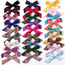 24Pcs/Lot,Wholesale Large Velvet Hair Bow.Baby Hair Clips,Soft Velvet Bowknot Baby Hairband,Women Girls Hairtie Accessories 2024 - buy cheap