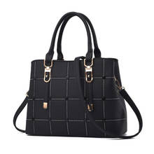 PU Leather Large Capacity Woman Handbag Grid Shoulder Bag Fashion Casual Luxury Designer Crossbody Bag Ladies PurseBag Mama Bag 2024 - buy cheap